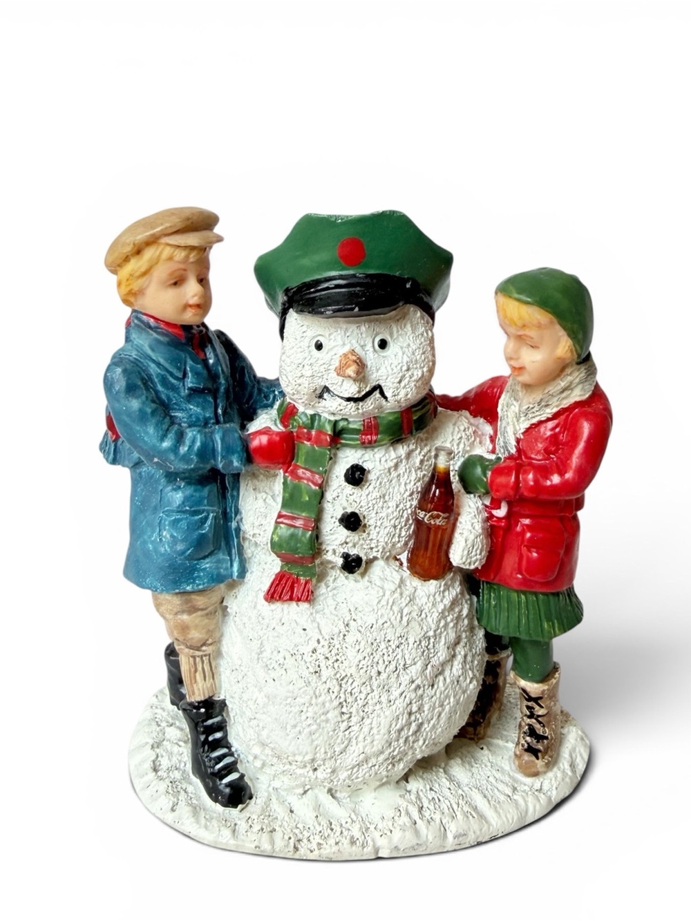 Vintage 1992 Coca Cola Snowman & Children Winter Town Square Coll. Figurine